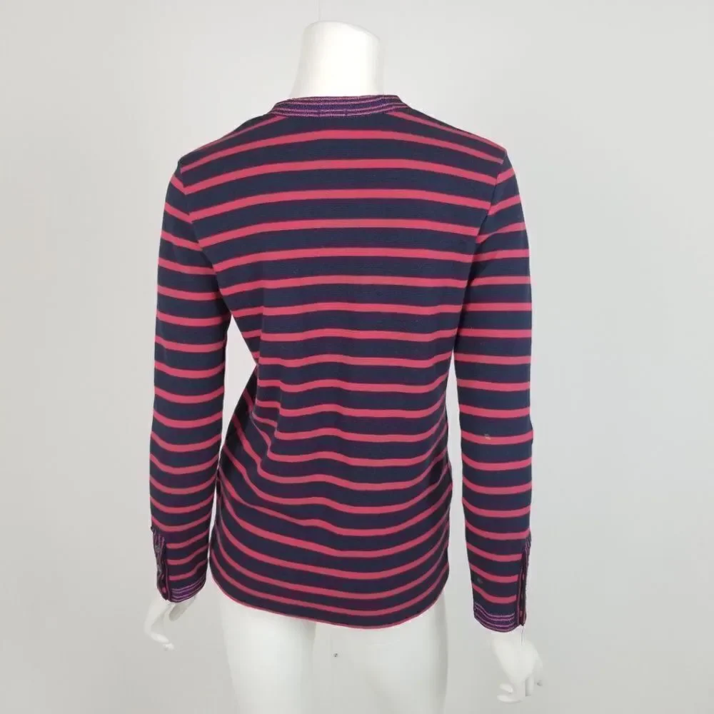 J. Crew Metallic Trim Striped Cardigan Sweater